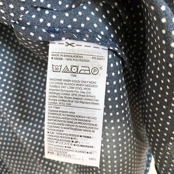 Banana Republic navy blue polka dot blouse - Picture 3 of 9